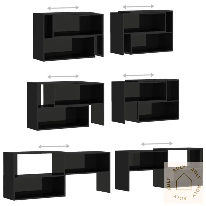 Tv-Benk Høyglans Svart 149X30X52 Cm Konstruert Tre