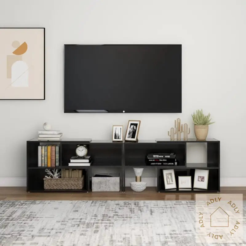 Tv-Benk Høyglans Svart 149X30X52 Cm Konstruert Tre