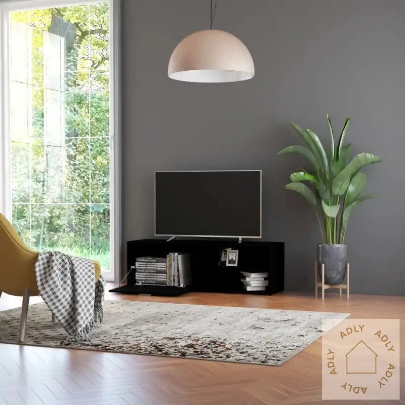 Tv-Benk Svart 120X34X37 Cm Konstruert Tre