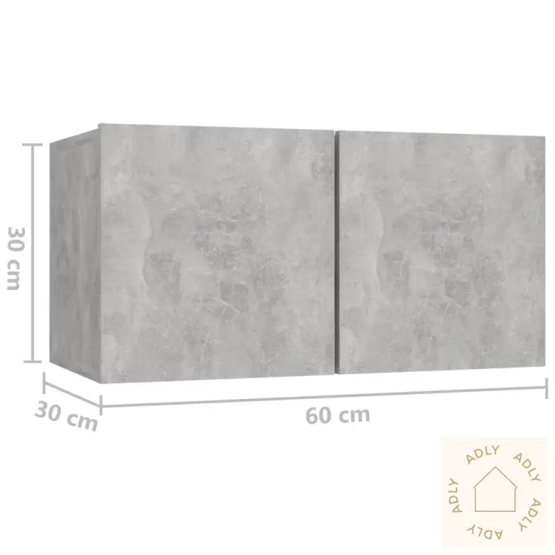 Tv-Benksett 10 Deler Betonggrå Konstruert Tre