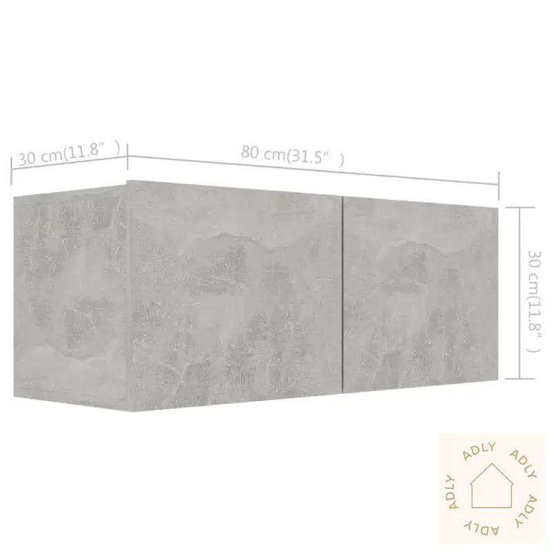 Tv-Benksett 6 Deler Betonggrå Konstruert Tre