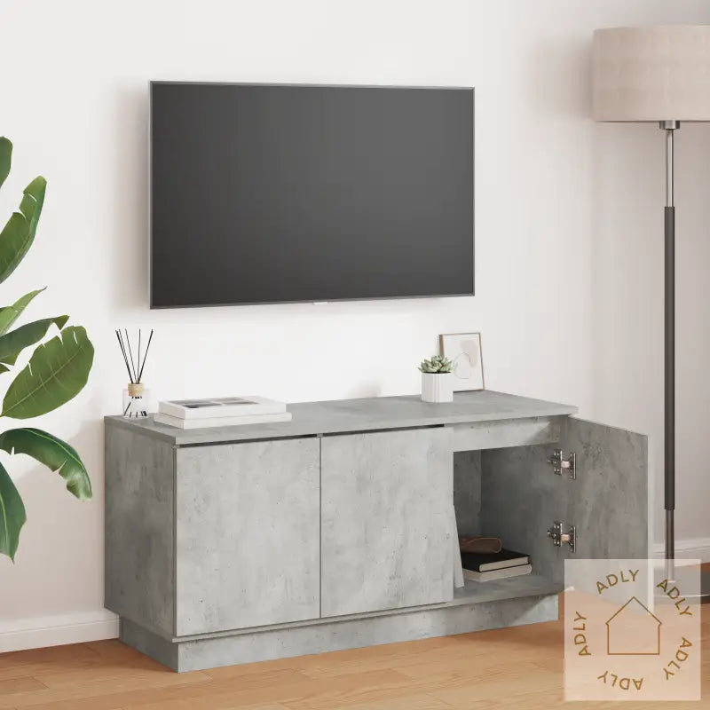 Tv-Skap Betonggrå 100X38X49 Cm Konstruert Tre