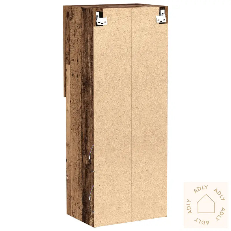 Tv-Benk Med Led-Lys I Gammelt Tre 40,5X30X102 Cm