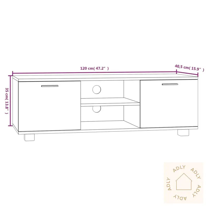 Tv-Benk Svart 120X40,5X35 Cm Konstruert Tre