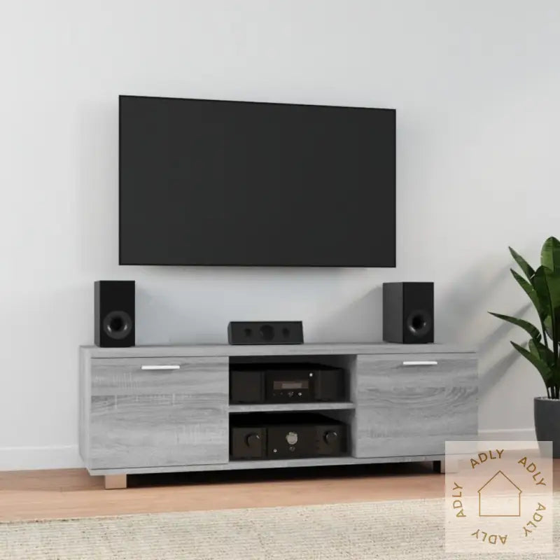 Tv-Benk Grå Sonoma 120X40,5X35 Cm Konstruert Tre