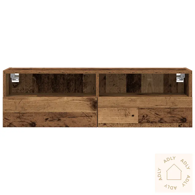 Tv Veggskap 2 Stk Gamle Tre 100X30X30 Cm Konstruert Tre