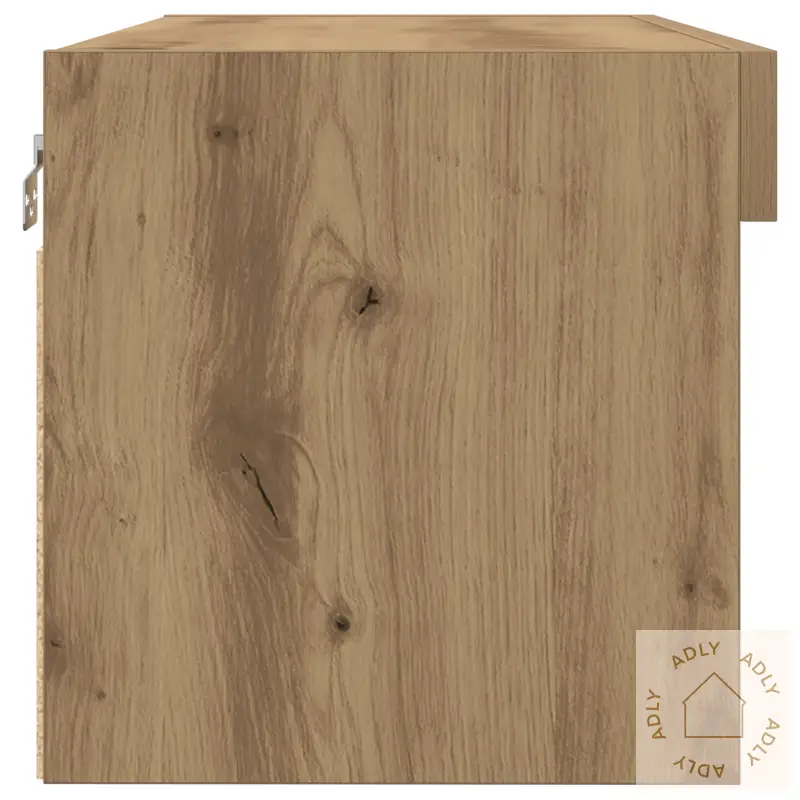 Tv Veggskap Med Led-Lamper 2 Stk Kunstig Eik 80X30X30 Cm