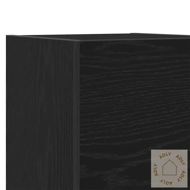 8-Delt Tv-Kabinettsett - Veggmontert Svart Eik, Ingeniørtre