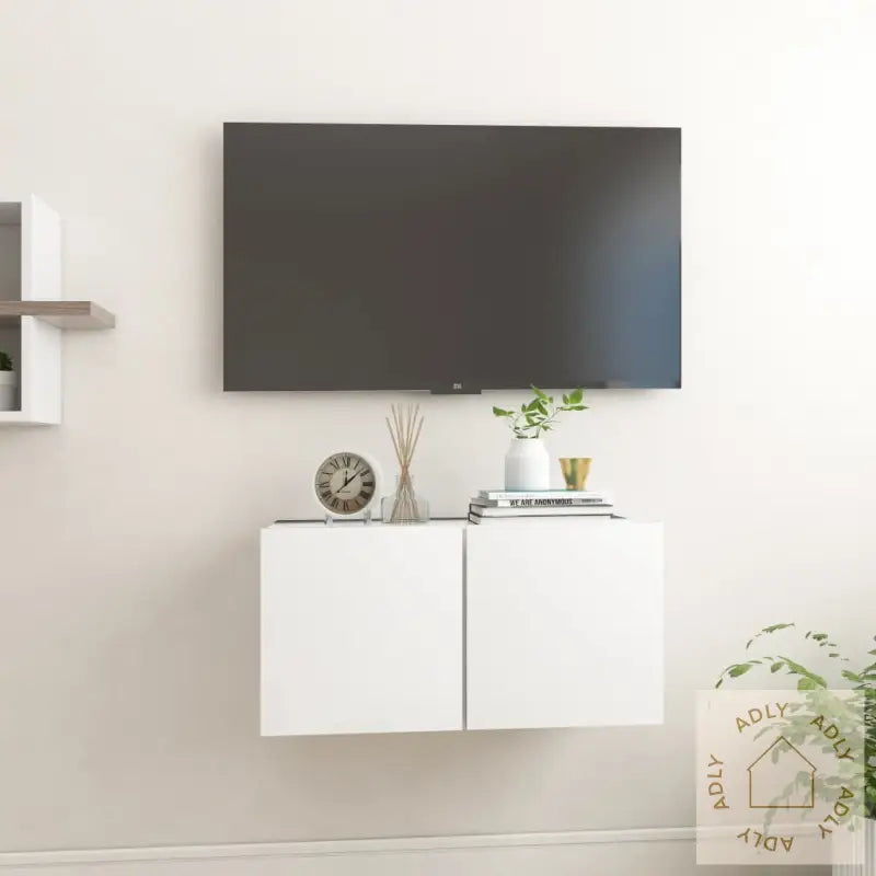 Hengende Tv-Benk Hvit 60X30X30 Cm