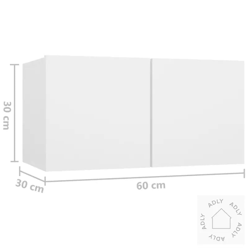 Hengende Tv-Benk Hvit 60X30X30 Cm