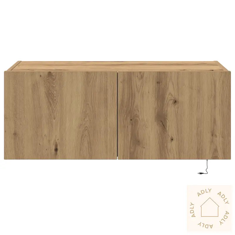 Tv Vegghylle Med Led-Lamper Artisan Eik 80X35X31 Cm