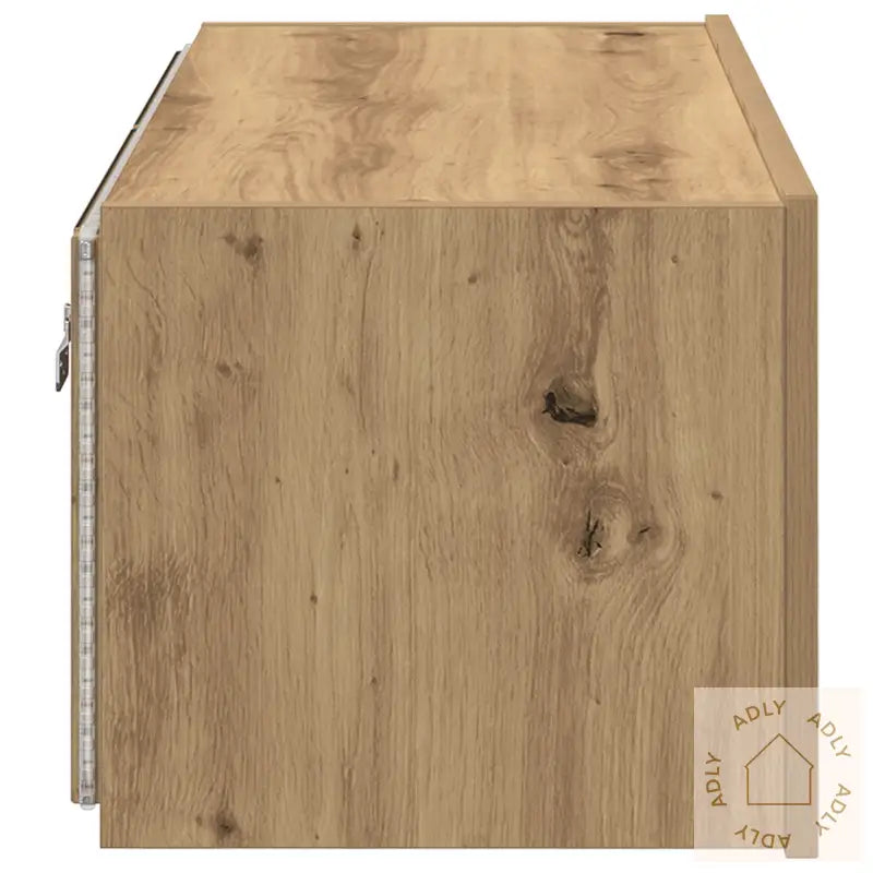 Tv Vegghylle Med Led-Lamper Artisan Eik 80X35X31 Cm