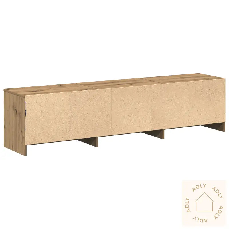 Tv-Kabinett Med Led I Eik 165X34X40 Cm Konstruert Tre