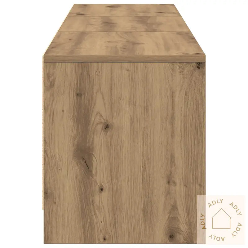 Tv-Kabinett Med Led I Eik 165X34X40 Cm Konstruert Tre