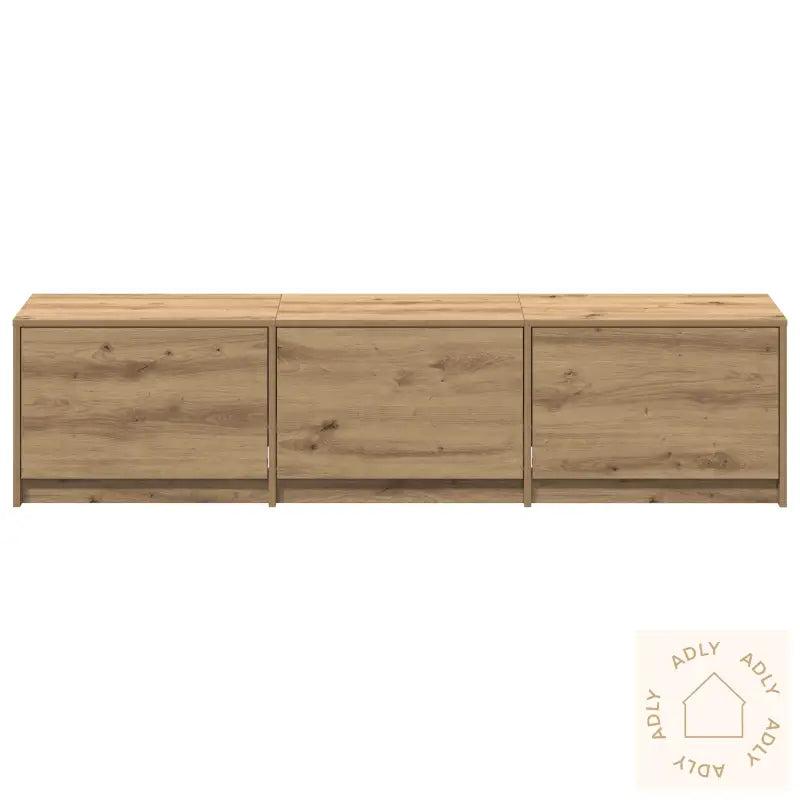 Tv-Kabinett Med Led I Eik 165X34X40 Cm Konstruert Tre