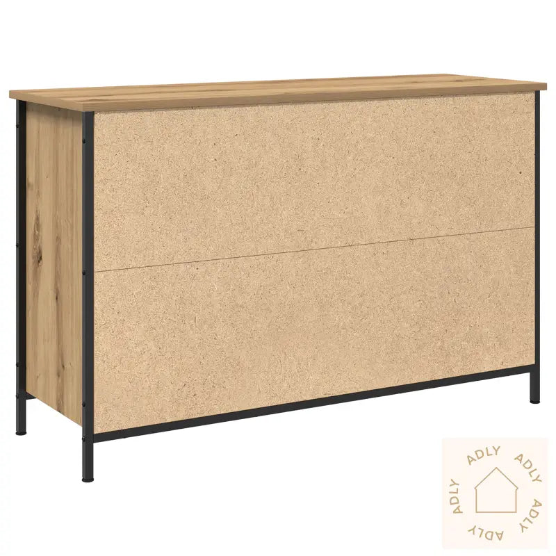 Tv-Benke Svart Eik 101X35X65 Cm Ingeniørtre Og Stål