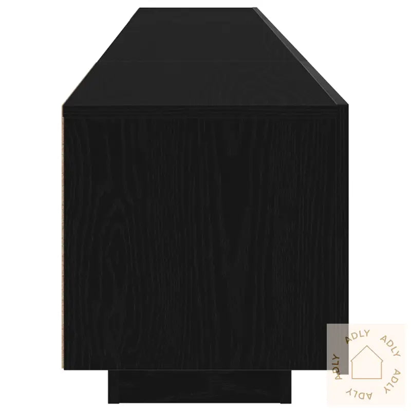 Tv-Benk Med Led-Lamper - Svart Eik - 200X35X40 Cm - Konstruert Tre