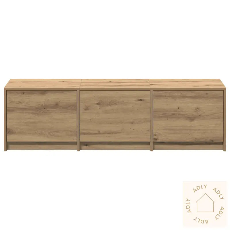 Tv-Skap Med Led Eik 140X34X40 Cm Konstruert Tre