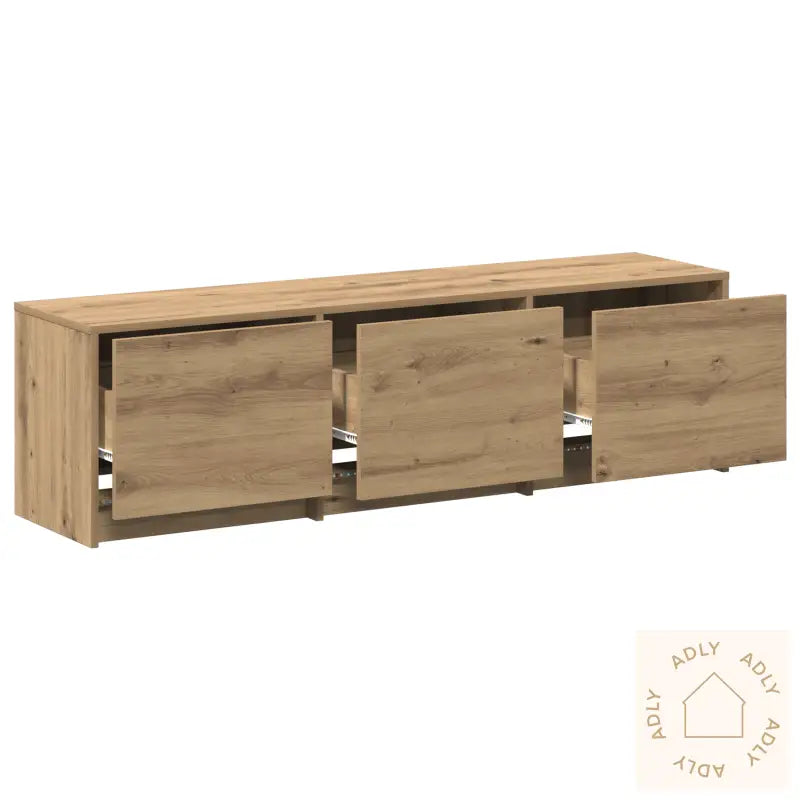 Tv-Skap Med Led Eik 140X34X40 Cm Konstruert Tre