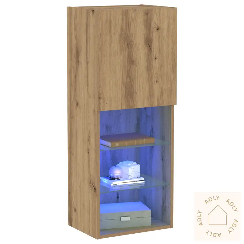 Tv-Benk Med Led-Lamper I Håndverks-Eik 40,5X30X102 Cm