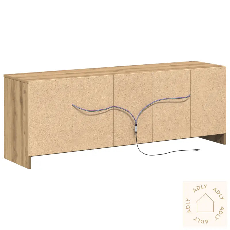 Tv-Stativ Med Led I Artisan Eik 139,5X34X50 Cm, Laget Av Konstruert Tre