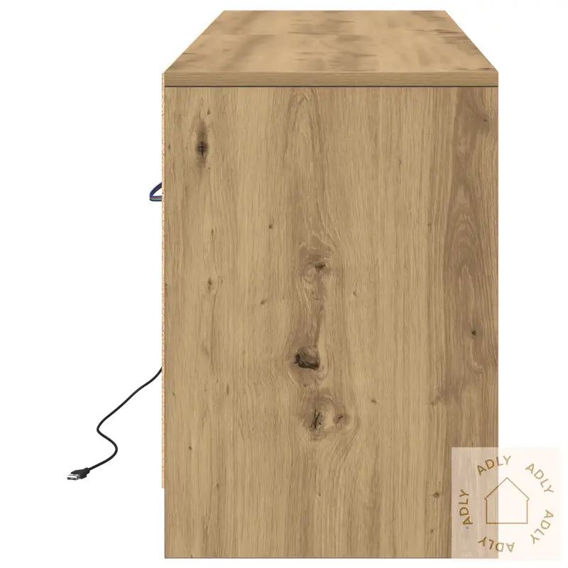 Tv-Stativ Med Led I Artisan Eik 139,5X34X50 Cm, Laget Av Konstruert Tre