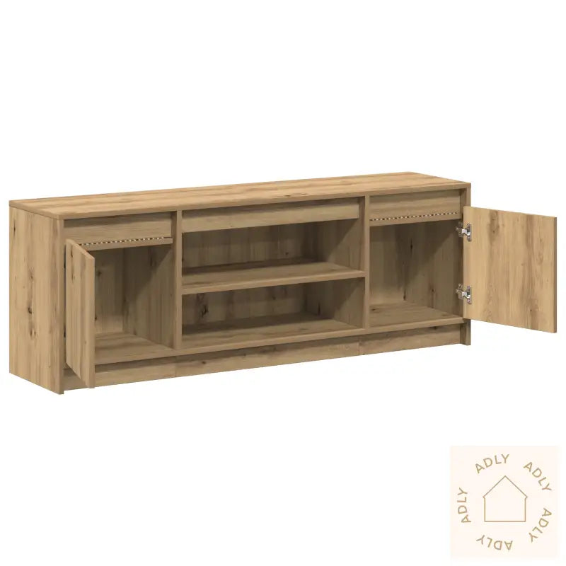 Tv-Stativ Med Led I Artisan Eik 139,5X34X50 Cm, Laget Av Konstruert Tre