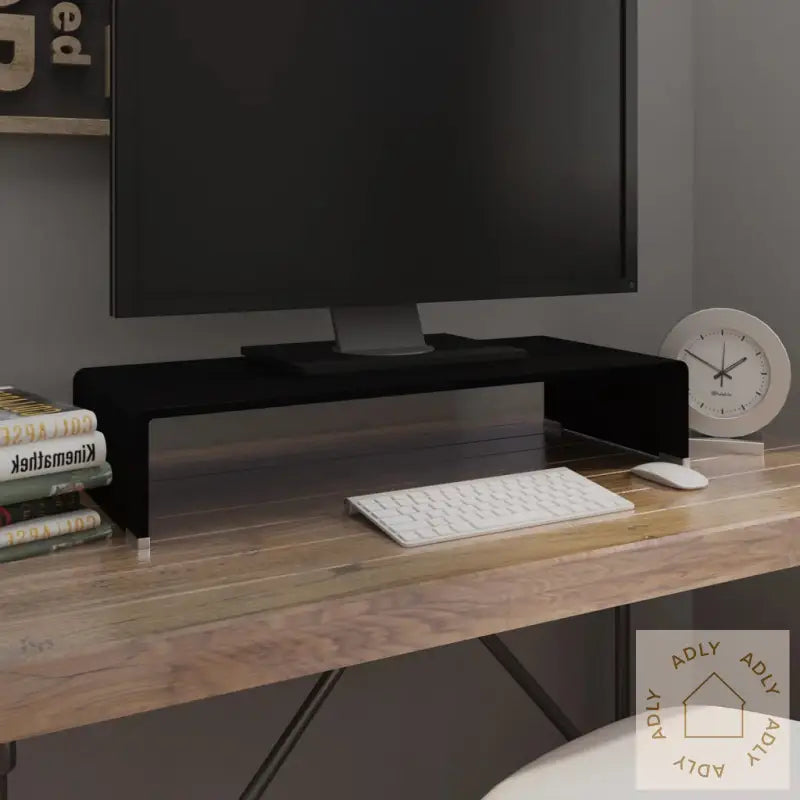 Tv-Benk Glass Svart 70X30X13 Cm