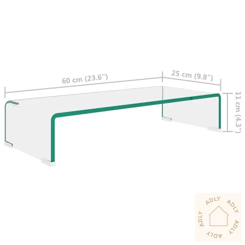 Tv-Benk Glass Klar 60X25X11 Cm