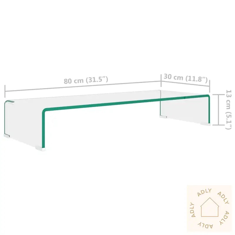 Tv-Benk Glass Klar 80X30X13 Cm