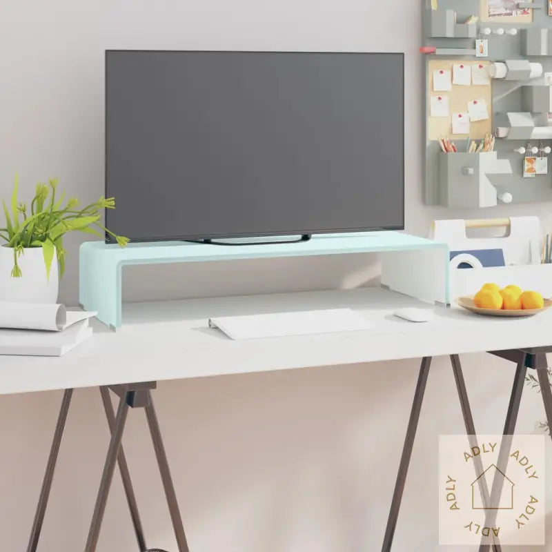 Tv-Benk Glass Grønn 70X30X13 Cm