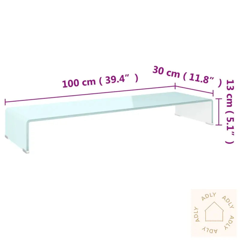 Tv-Benk Glass Grønn 100X30X13 Cm