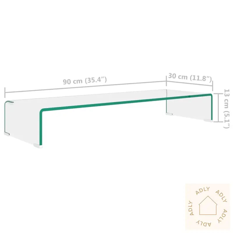 Tv-Benk Glass Klar 90X30X13 Cm