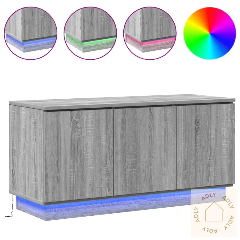 Tv-Benk Grå Sonoma 100X38X49 Cm Konstruert Tre