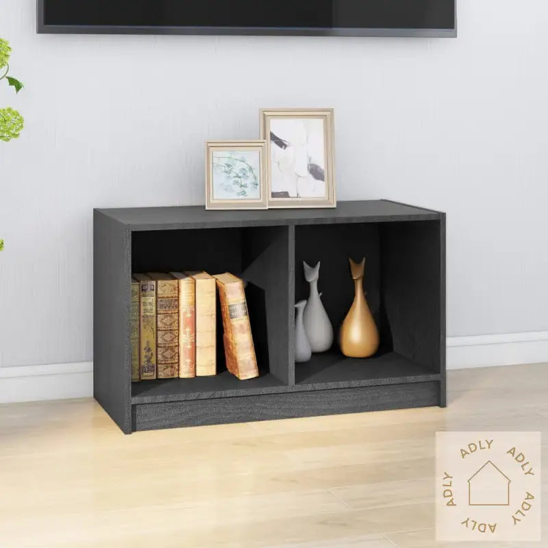 Tv-Benk Grå 70X33X42 Cm Heltre Furu