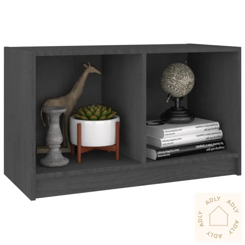 Tv-Benk Grå 70X33X42 Cm Heltre Furu