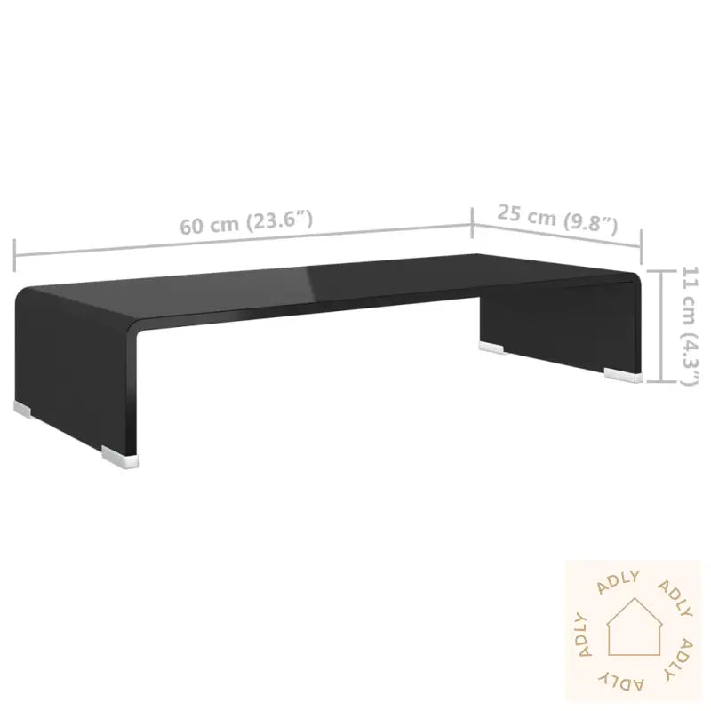 Tv-Benk Glass Svart 60X25X11 Cm