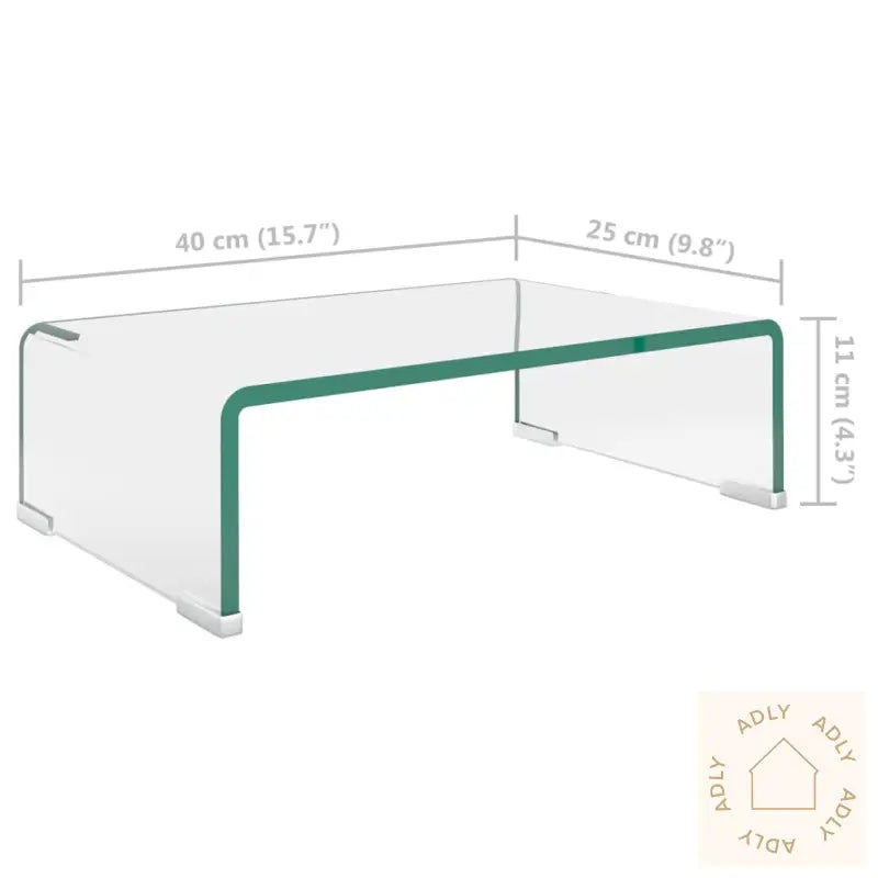 Tv-Benk Glass Klar 40X25X11 Cm