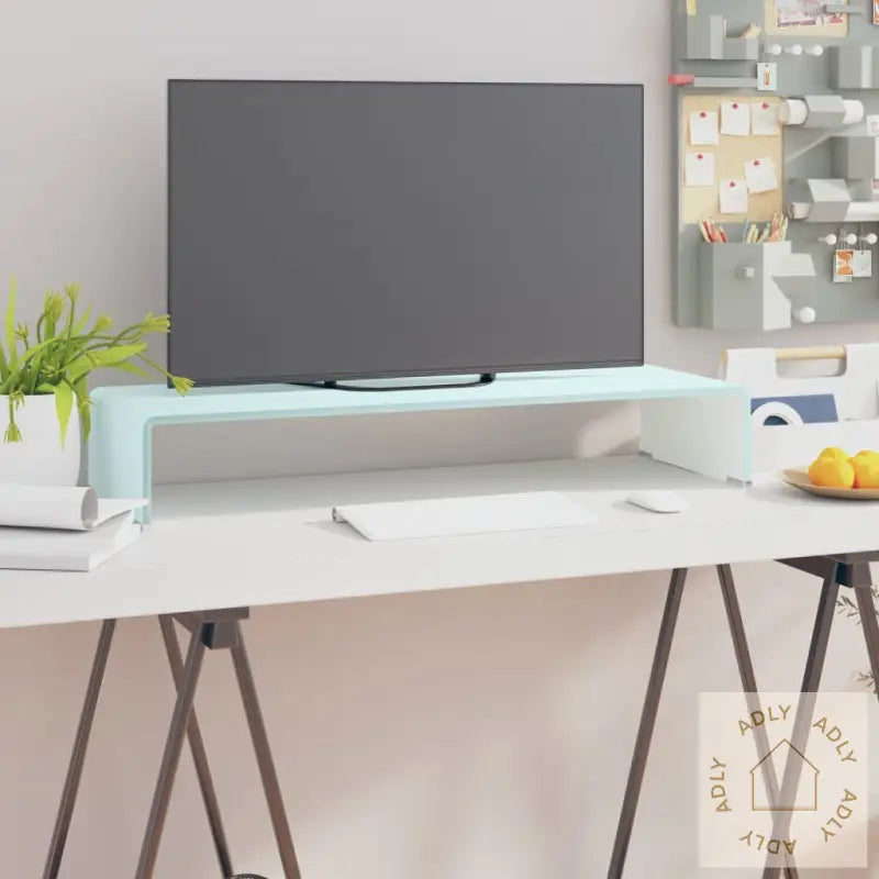 Tv-Benk Glass Grønn 80X30X13 Cm