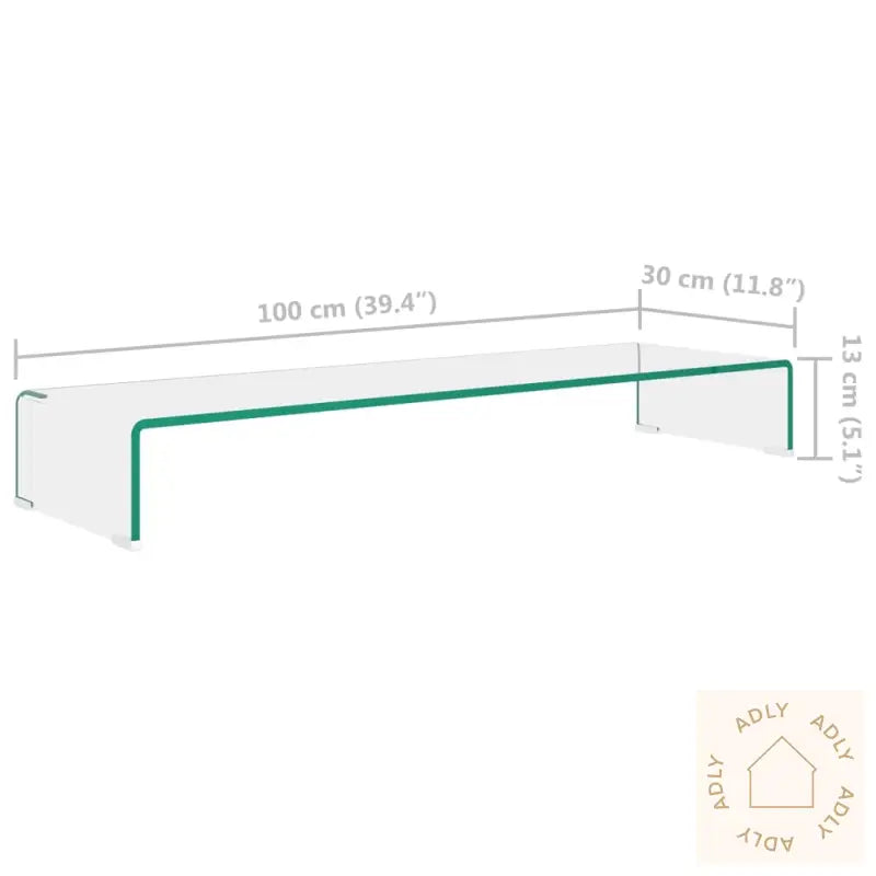 Tv-Benk Glass Klar 100X30X13 Cm