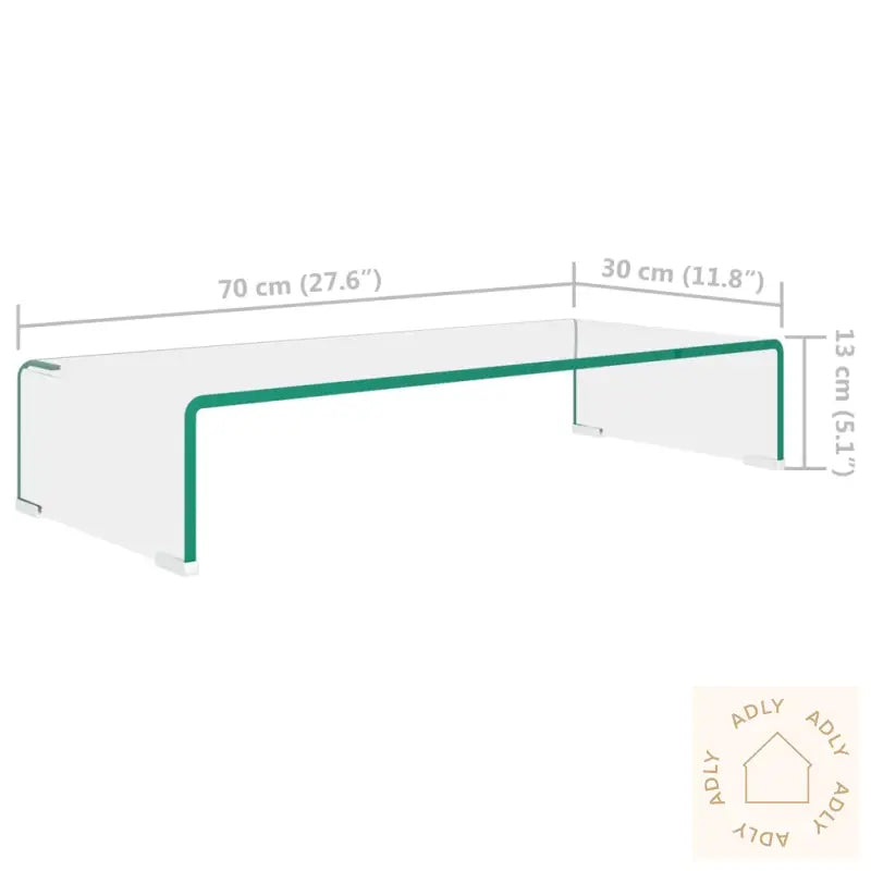 Tv-Benk Glass Klar 70X30X13 Cm