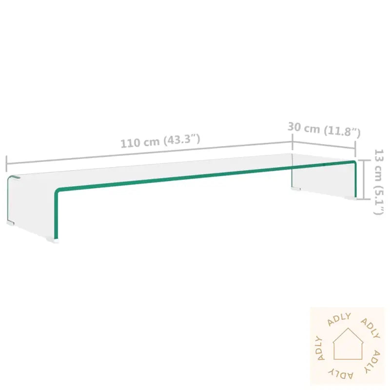Tv-Benk Glass Klar 110X30X13 Cm