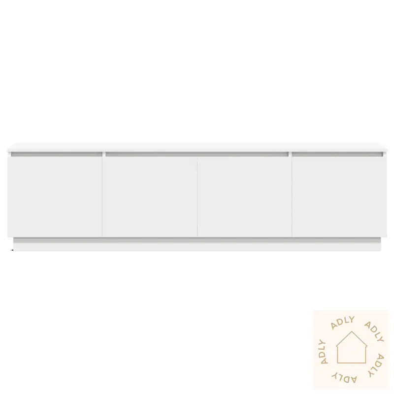 Tv-Benk Med Led Hvit 180X38X49 Cm Konstruert Tre