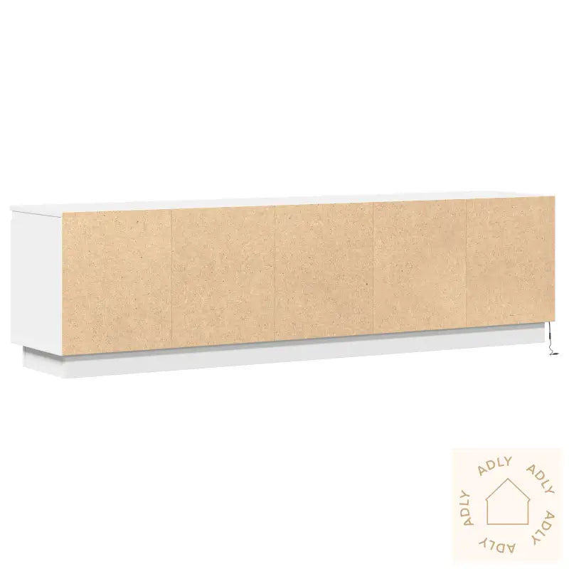 Tv-Benk Med Led Hvit 180X38X49 Cm Konstruert Tre