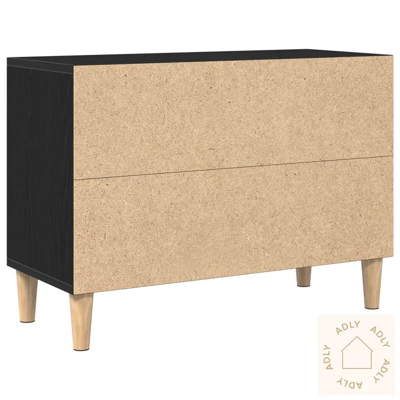 Svart Eik Tv-Skap - 69.5X30X50 Cm, Laget Av Konstruert Tre