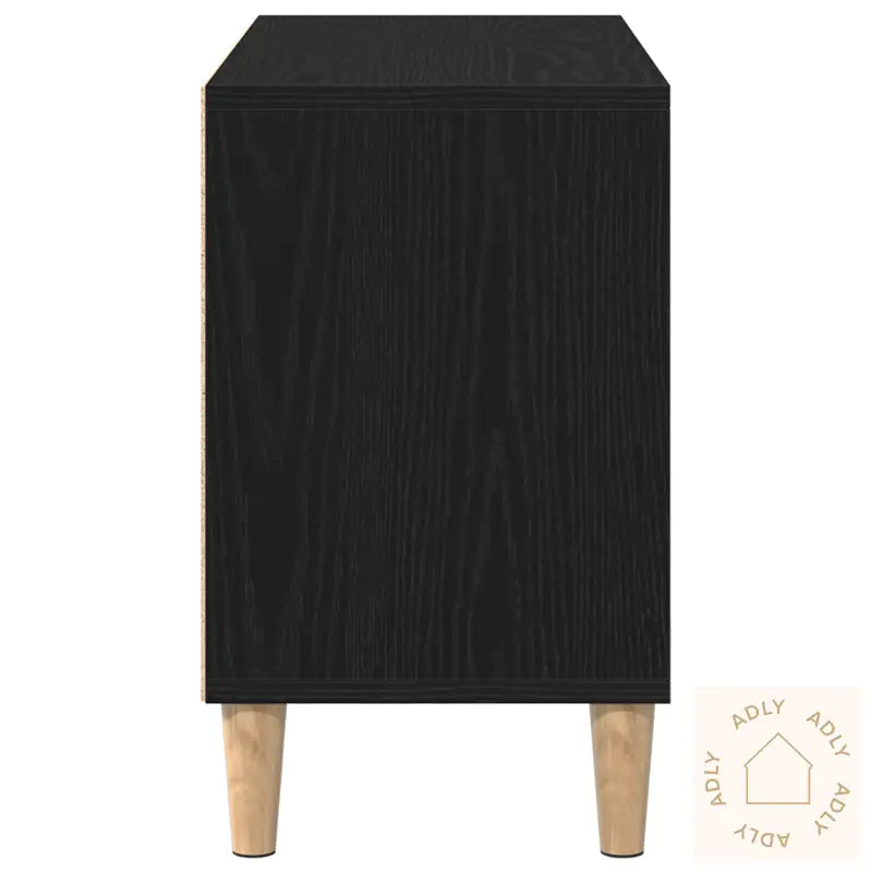Svart Eik Tv-Skap - 69.5X30X50 Cm, Laget Av Konstruert Tre