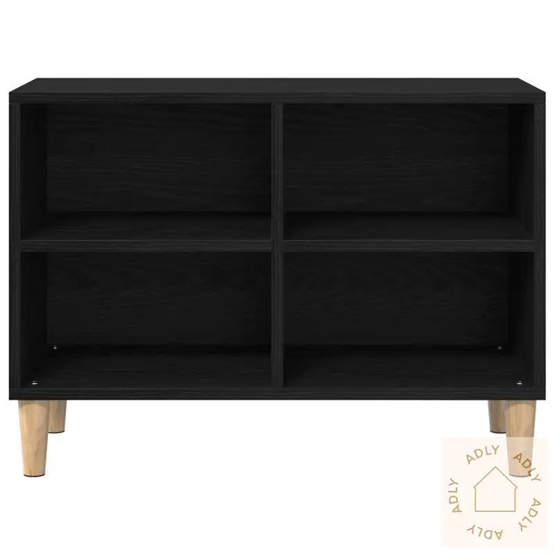 Svart Eik Tv-Skap - 69.5X30X50 Cm, Laget Av Konstruert Tre