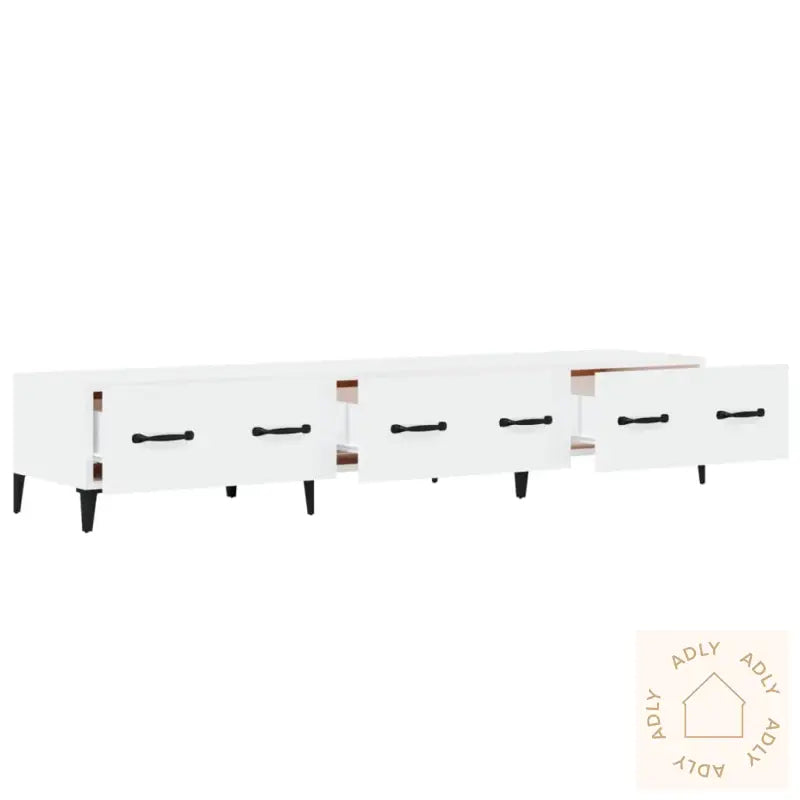 Tv-Benk Høyglans Hvit 150X34,5X30 Cm Konstruert Tre