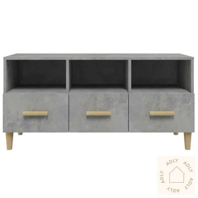 Tv-Benk Betonggrå 120X35X48 Cm Konstruert Tre