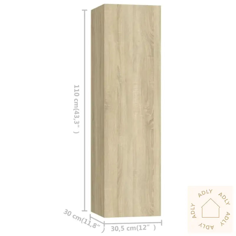 Tv-Benksett 4 Stk Sonoma Eik Konstruert Tre